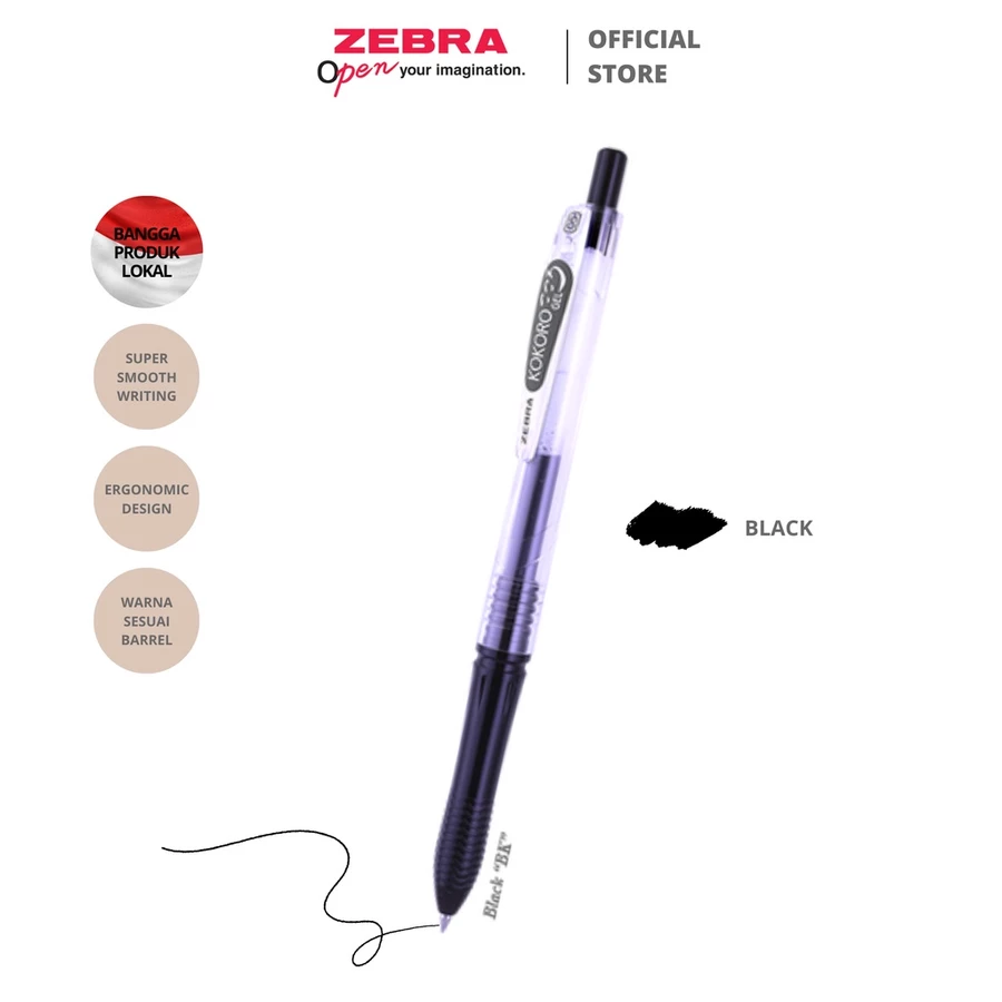 ZEBRA Kokoro Pulpen Gel 12 Pcs 0.5mm Retractable Gel Pen - Image 3